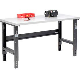 Global Industrial 601421BK Global Industrial™ Adjustable Height Workbench, 60 x 30", Laminate Square Edge, Black image.