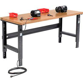 Global Industrial 72x30 Adjustable Height Workbench C-Channel Leg - Shop Top Square Edge Black