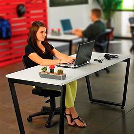 Global Industrial 694858 Interion Collaboration Table - Single - 60"W x 30"L x 30"H - Gray image.