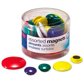 Officemate International 92500 Officemate Assorted Magnets, Circles, Assorted Sizes and Colors, 30 per Tub image.