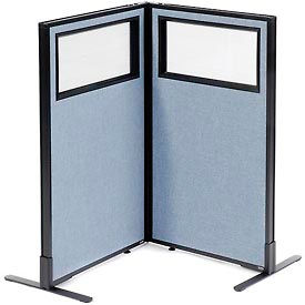 Office Parions Room Dividers Parion Panels Freestanding 2 Panel Corner Room Divider With Partial Window 24 1 4