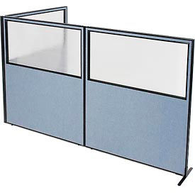 Interion Freestanding 3-Panel Corner Room Divider w/Partial Window 60-1/4