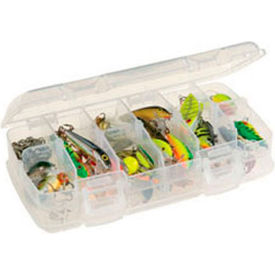 Plano Molding Co. 345046 Plano StowAway® 345046 - 6 Fixed Compartment Box, 8-1/4"L x 4-1/4"W x 1-3/8"H, Clear image.