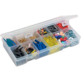 Plano Molding Co. 345500 Plano StowAway® 6-12 Adjustable Compartment Box, 8-1/4"Lx 4-1/4"W x 1-3/8"H, Clear image.