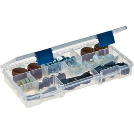 Plano Molding Co. 2350000 Plano ProLatch™ StowAway® 5-9 Adjustable Compartment Box, 9-1/8"L x 5"W x 1-1/4"H, Clear image.
