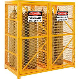 Global Industrial 493355 Global Industrial™ Cylinder Storage Cabinet DBL Door Vertical, 18 Cylinder Capacity, Assembled image.