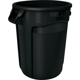 Rubbermaid Commercial Products FG264360BLA Rubbermaid Brute® 2643-60 Trash Container w/Venting Channels, 44 Gallon - Black  image.