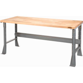 Global Industrial 318915GY Global Industrial™ Adjustable Height Workbench, 48 x 36", Birch Square Edge, Gray image.