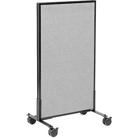 Global Industrial 694952MGY Interion® Mobile Office Partition Panel, 24-1/4"W x 45"H, Gray image.