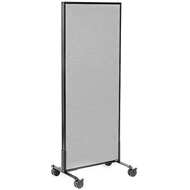 Global Industrial 694953MGY Interion® Mobile Office Partition Panel, 24-1/4"W x 63"H, Gray image.