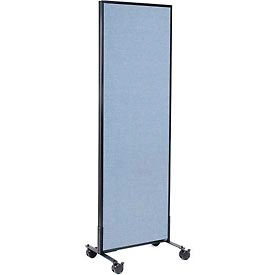 Global Industrial 694954MBL Interion® Mobile Office Partition Panel, 24-1/4"W x 75"H, Blue image.