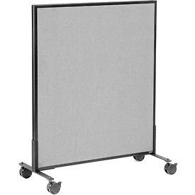 Global Industrial 694955MGY Interion® Mobile Office Partition Panel, 36-1/4"W x 45"H, Gray image.