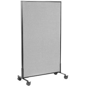 Global Industrial 694956MGY Interion® Mobile Office Partition Panel, 36-1/4"W x 63"H, Gray image.