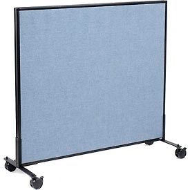 Global Industrial 694958MBL Interion® Mobile Office Partition Panel, 48-1/4"W x 45"H, Blue image.