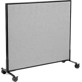 Global Industrial 694958MGY Interion® Mobile Office Partition Panel, 48-1/4"W x 45"H, Gray image.