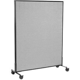 Global Industrial 694959MGY Interion® Mobile Office Partition Panel, 48-1/4"W x 63"H, Gray image.