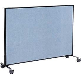 Global Industrial 694961MBL Interion® Mobile Office Partition Panel, 60-1/4"W x 45"H, Blue image.