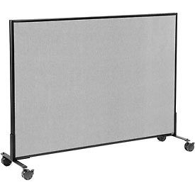 Global Industrial 694961MGY Interion® Mobile Office Partition Panel, 60-1/4"W x 45"H, Gray image.