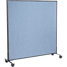 Global Industrial 694962MBL Interion® Mobile Office Partition Panel, 60-1/4"W x 63"H, Blue image.