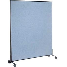 Global Industrial 694963MBL Interion® Mobile Office Partition Panel, 60-1/4"W x 75"H, Blue image.