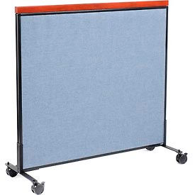 Global Industrial 694970MBL Interion® Mobile Deluxe Office Partition Panel, 48-1/4"W x 46-1/2"H, Blue image.