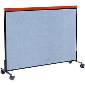 Global Industrial 694973MBL Interion® Mobile Deluxe Office Partition Panel, 60-1/4"W x 46-1/2"H, Blue image.