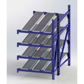 UNEX Manufacturing, Inc. RR99S2R4X6-A UNEX RR99S2R4X6-A Gravity Flow Roller Rack with Span Track Add-On 48"W x 72"D x 84"H with 4 Levels image.