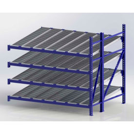 UNEX Manufacturing, Inc. RR99S2R8X6-A UNEX RR99S2R8X6-A Gravity Flow Roller Rack with Span Track Add-On 96"W x 72"D x 84"H with 4 Levels image.
