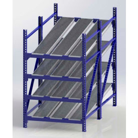 UNEX Manufacturing, Inc. RR99S2R4X8-S UNEX RR99S2R4X8-S Gravity Flow Roller Rack with Span Track Starter 48"W x 96"D x 84"H with 4 Levels image.
