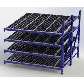 UNEX Manufacturing, Inc. RR99S2W8X8-A UNEX RR99S2W8X8-A Gravity Flow Roller Rack with Wheel Bed Add-On 96"W x 96"D x 84"H with 4 Levels image.