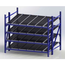 UNEX Manufacturing, Inc. RR99S2W8X6-S UNEX RR99S2W8X6-S Gravity Flow Roller Rack with Wheel Bed Starter 96"W x 72"D x 84"H with 4 Levels image.