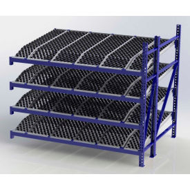 UNEX Manufacturing, Inc. RR99K2W8X6-A UNEX RR99K2W8X6-A Gravity Rack Knuckled Span-Track Wheel bed Add-On 96"W x 72"D x 84"H W/4 Levels image.