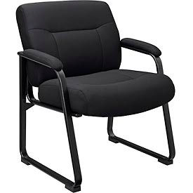 Global Industrial 238532 Interion® Big and Tall Waiting Room Chair - Fabric - High Back - Black image.