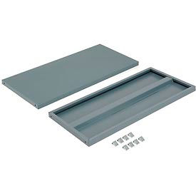 Global Industrial 493314GY Global Industrial™ Shelves For 36"Wx24"D Storage Cabinet, Gray, 2 Pack image.