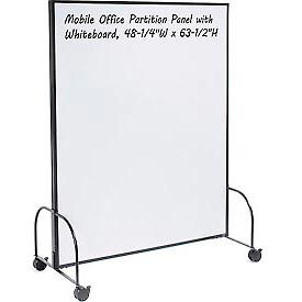 694944MBA Mobile Office Partition Panel with Whiteboard, 48-1/4"W x 63-1/2"H