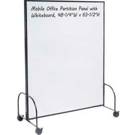 694944MBB Mobile Office Partition Panel with Whiteboard, 48-1/4"W x 63-1/2"H