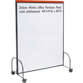 694948MBB Deluxe Mobile Office Partition Panel with Whiteboard, 48-1/4"W x 65"H
