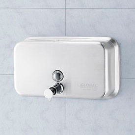 Global Industrial 640906 Global Industrial™ Stainless Steel Horizontal Liquid Soap Dispenser - 1000 ml image.