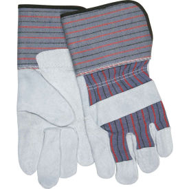 MCR Safety 12011 Memphis® Leather Palm Gloves with 4-1/2" Rubberized Gauntlet Cuff, Size L, 12 Pairs image.