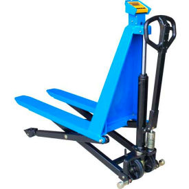 Global Industrial HB1568MS Manual High Lift Skid Jack Truck with Scale 3000 Lb. Cap. image.