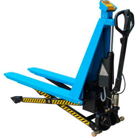 Global Industrial HB1568ENS Electric High Lift Skid Jack Truck with Scale 3000 Lb. Cap. image.