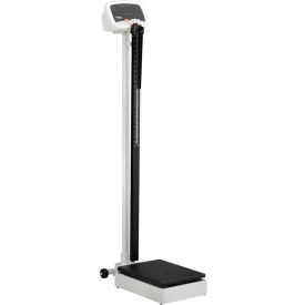 Global Industrial 318503 Global Industrial™ Digital Physician Scale w/ Height Rod, 600 Lb Capacity, 10-5/8"L x 14-3/4"W image.