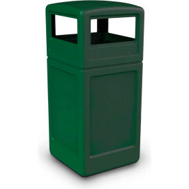 Dci  Marketing 73295399 PolyTec™  Square Waste Container with Dome Lid, Green, 42-Gallon image.