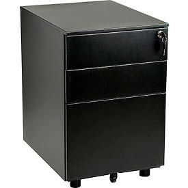 Global Industrial 695450 Interion® 3 Drawer Low File Cabinet - Black  image.