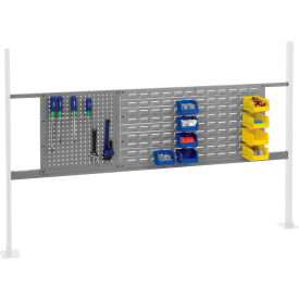 Global Industrial 318862GY Global Industrial™ 18" Pegboard & 36" Louver Panel Kit, 72"W, Gray image.