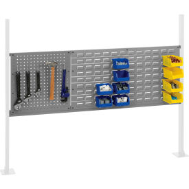 Global Industrial 318866GY Global Industrial™ 18" Pegboard & 36" Louver Panel Kit, 60"W, Gray image.