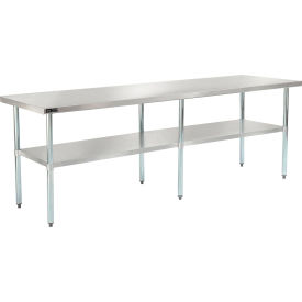 Global Industrial™ 430 Stainless Steel Table 96 x 30"" Galvanized Undershelf