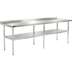 Global Industrial™ 430 Stainless Steel Table 96 x 30"" Undershelf 2"" Backsplash