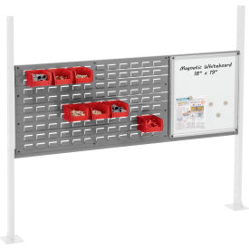 Global Industrial 319175GY Global Industrial™ 36" Louver & 18" Whiteboard Panel Kit, 60"W, Gray image.