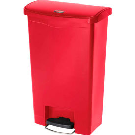 Rubbermaid Commercial Products 1883564 Rubbermaid® Slim Jim® 1883564 Plastic Step On Container, Front Step 8 Gallon - Red image.